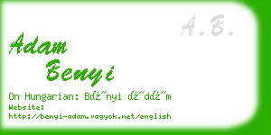 adam benyi business card